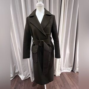 TopShop wool lined coat in a stunning Khaki green colour